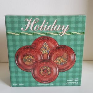 Vintage Certified International by Susan Winget 4 Dessert Plates